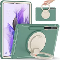 Per Samsung Galaxy Tab S8 + / TAB S8 PLUS / TAB S7 FE / TAB S7 + / S7 FE / TAB S7 + / S7 FE 12,4 pollici T970 TPU antiurto TPU + custodia protettiva per PC con rotazione a 360 gradi Pieghevole con manico con impugnatura con supporto per impugnatura e slot