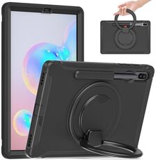 Per Samsung Galaxy Tab S6 T860 Custodia protettiva TPU + PC T860 con rotazione a 360 gradi Pieghevole Pieghevole Grip Holder & Pen Slot (nero)
