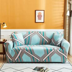 Copertura a doppia copertura a base di copertura elastica antiscivolo (blu geometrico)