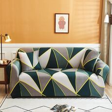 Copertura a doppio sedile a copertura elastica elastica antiscivolo (verde geometrico)