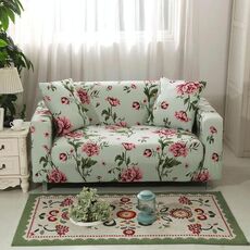 Double Seat Four Seasons Printing Full Coverage Elastic Non-slip Sofa Cover(Flowers Bloom)