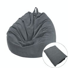 Copertura del divano della sedia della sedia della sedia del sacchetto della pigro di velluto a coste, Dimensioni: 100x120cm (grigio scuro)