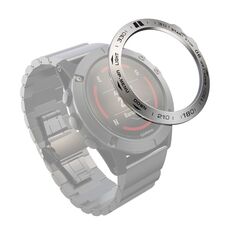 Per Garmin Fenix ​​5x / 5x Plus Smart Watch ANELLO ACCIAIO ACCIAIO, versione B (argento anello nero lettera)