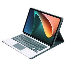 A0N5-A Ultra-sottile Caso della tavoletta del tablet della tastiera del Bluetooth della TPU TPU con supporto e touchpad per Xiaomi Pad 5/5 Pro (verde scuro)