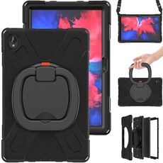 Per Lenovo Xiaoxin Pad 11 J606F Custodia protettiva in silicone + PC con supporto e tracolla (nero)