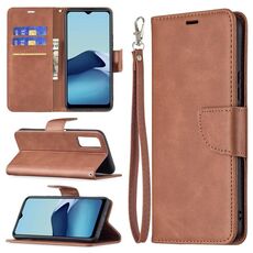 Per vivo Y20 Retro Lambskin Texture Color Pure Color orizzontale Flip PU Custodia in pelle con supporto e carte Slot & Portafoglio e cordino (marrone)