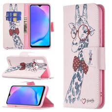 Per vivo Y11 / Y15 / Y12 / Y17 Disegno colorato modello orizzontale flip custodia in pelle con supporto e carta slot e portafoglio (giraffa)