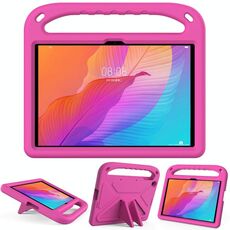 Per Huawei Godetevi Tablet 2 / Matepad T10 / T10S Maniglia portatile EVA antiurto antiurto anti-caduta custodia protettiva con porta triangolo (rosso rosa)