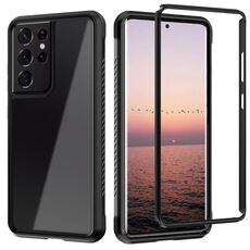 Per Samsung Galaxy S21 Ultra 5G C1 2 in 1 custodia protettiva in TPU + PC antiurto con protezione per serigrafia PET (nero)
