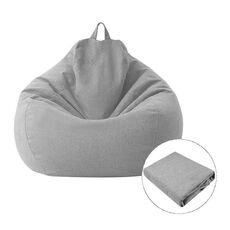 Lazy Sofa Bean Bag Sedia Cover in tessuto, Dimensioni: 100 x 120 cm (grigio chiaro)
