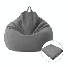 Lazy Sofa Bean Bag Sedia Copertura in tessuto, Dimensioni: 100 x 120 cm (grigio scuro)