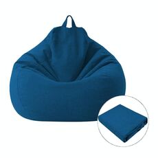 Copertura del tessuto della sedia della sedia della sedia del sacchetto di sofà pigro: 100 x 120 cm (blu)