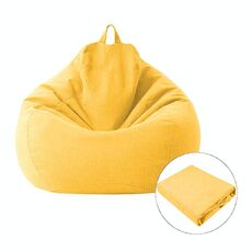 Lazy Sofa Bean Bag Sedia Cover in tessuto, Dimensioni: 100 x 120 cm (giallo)