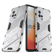 Per Vivo Iqoo 8 Punk Armor 2 in 1 PC + custodia antiurto TPU con supporto invisibile (bianco)