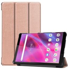 Per Lenovo TAB M8 3rd Gen Struttura custer Caso in pelle flip orizzontale con supporto a tre pieghevoli (oro rosa)