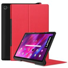 Per Lenovo Yoga Tab 11 custer trama orizzontale flip custodia in pelle PU con supporto e sleep / wake-up funzione (rosso)