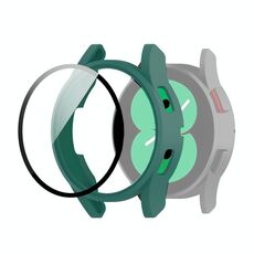 Per Samsung Galaxy Watch4 custodia protettiva PC 44 mm con film in vetro temperato (verde)