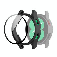 Per Samsung Galaxy Watch4 custodia protettiva per PC 44 mm con film in vetro temperato (nero)