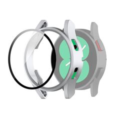 Per Samsung Galaxy Watch4 custodia protettiva per PC 44 mm con film in vetro temperato (argento)