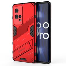 Per vivo Iqoo 8 Pro Punk Armor 2 in 1 PC + custodia antiurto TPU con supporto invisibile (rosso)