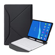 BM10 Diamond Texture Struttura Bluetooth Bluetooth Custodia in pelle Bluetooth con slot a penna e supporto posteriore triangolare per Lenovo Smart Tab M10 HPD Plus TB-X606F 10.3 pollici (Bianco Bianco)