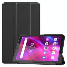 Per Lenovo Tab M7 3rd Gen Struttura custer Custer Custodia in pelle flip orizzontale con supporto a tre pieghevole (nero)