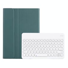 Y0N5 TPU Tablet Case Lambskin Texture rotonda Keycap Tastiera Bluetooth Tablet Case con supporto per Xiaomi Pad 5/5 Pro (verde scuro)