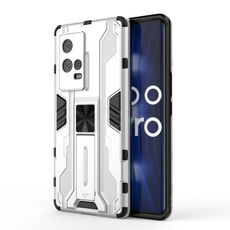 Per vivo Iqoo 8 Pro Supersonic PC + custodia protettiva antiurto TPU con supporto (argento)