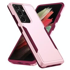 Per Samsung Galay S21 Ultra 5G Pioneer Armor Heavy Duty PC + Custodia antiurto TPU (rosa)