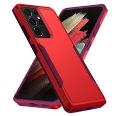 Per Samsung Galay S21 Ultra 5G Pioneer Armor Heavy Duty PC + Custodia antiurto TPU (rosso)