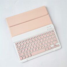 Per Lenovo Smart Tab M10 HPD Plus TB-X606F 10.3 pollici LX103 Colore solido Staccabile Tasto quadrato Tastiera Bluetooth Custodia in pelle con supporto (rosa)