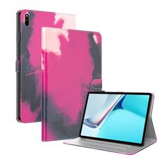 PER HUAWEI MATEPAD 11 (2021) Tensione acquerello motivo a formazione della pelle Astuccio magnetico Horizontal flip custodia in pelle PU con supporto (Berry)
