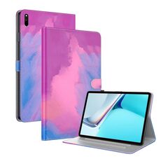 Per Huawei Matepad 11 (2021) Tensione acquerello motivo acquerello Sensazione di pelle MAGNETIC orizzontale flip custodia in pelle PU con supporto (viola)