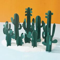 12 in 1 Miniatura Beach Beach Cart Cactus Sandy Beach Beach Paesaggio Decorazione Puntelli Puntelli (Verde)