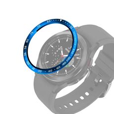 Per Samsung Galaxy Watch4 Classic 46mm Smart watch anello di cornice in acciaio, versione E (Blue Ring White Letter)