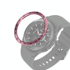 Per Samsung Galaxy Watch4 Classic 46mm Smart Watch anello di cornice in acciaio, versione E (Rosa rosa anello nero lettera)