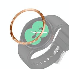 Per Samsung Galaxy Watch4 Classic 46mm smart watch anello di cornice in acciaio, versione E (anello in oro rosa lettera bianca)