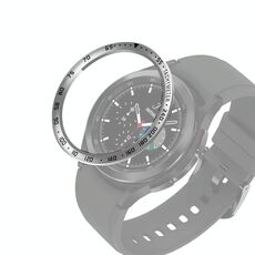 Per Samsung Galaxy Watch4 Classic 46mm Smart Watch anello di cornice in acciaio, versione E (argento anello nero lettera)