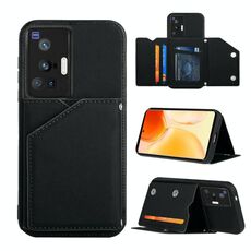 Per vivo X70 Pro Skin Feel PU + TPU + PC Torna indietro Custodia antiurto con slot per schede e titolare e cornice fotografica (nero)