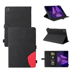 Per Lenovo TAB M10 PLUS TB-X606 10.3 pollici Splicing Dual-Color Blip flip custodia in pelle PU con titolare e slot per schede e slot per slot e sleep / wake-up funzione (nero)