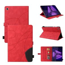 Per Lenovo Tab M10 Plus TB-X606 10.3 pollici giuntura a doppio colore giuntura orizzontale flip custodia in pelle PU con titolare e slot per schede e slot per slot / sleep / wake-up funzione (rosso)