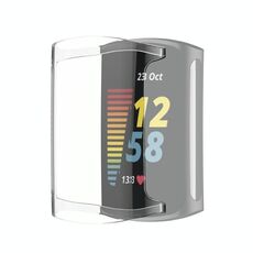 Per la carica di Fitbit 5 copertura completa della custodia protettiva dell'elettroplamazione del TPU (bianco trasparente)