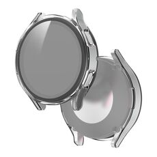Per Samsung Galaxy Watch4 40 mm PC elettroplato + Cassa protettiva integrata in vetro temperato (trasparente)