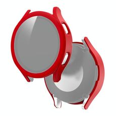 Per Samsung Galaxy Watch4 44mm PC smerigliato + custodia protettiva integrata in vetro temperato (rosso)