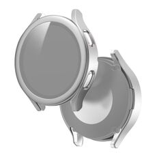 Per Samsung Galaxy Watch4 44mm PC smerigliato + custodia protettiva integrata in vetro temperato (argento)
