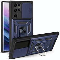Per Samaung Galaxy S22 Ultra 5G Coperchio fotografica scorrevole Design TPU + custodia protettiva PC (blu)