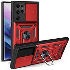 Per Samaung Galaxy S22 Ultra 5G Coperchio fotografica scorrevole Design TPU + custodia protettiva PC (rosso)