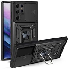 Per SAMAUNG GALAXY S22 Ultra 5G Coperchio fotografica scorrevole Design Custodia protettiva TPU + PC (nero)