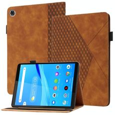 Per Lenovo TAB M8 HD 8505x Rhombus Skin Sent'annaltatura Pelle flip in pelle flip in pelle con slot e supporto per carte (marrone)