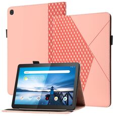 Per Lenovo Tab M10 TB-X505F / X605F Rhombus Rhombus Skin Sent'anni a flip tablet custodia in pelle con slot e supporto per carte (oro rosa)